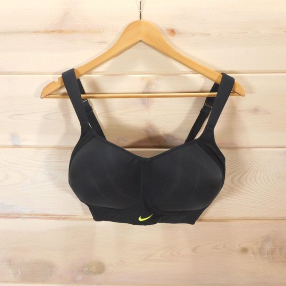 NIKE Size 36E Pro Rival High Support Padded Sports Bra Black 620271-011 - Picture 1 of 9